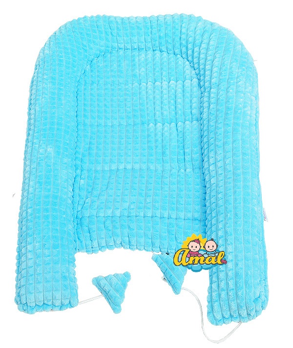 AMAL SET oboustranné hnízdo + polštářek MINKY, růžové + šedá a růžová srdce